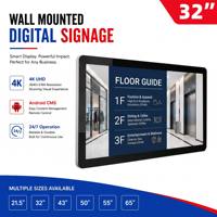 Affichage numérique LCD pour signalisation murale WiFi Android CMS, écran publicitaire commercial pour intérieur, mise à jour cloud à distance