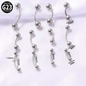 16G G23 Titanium Curved Barbell Helix Ear Belly Lip Nipple Tongue Ring Tragus Eyebrow Piercing Jewelry
