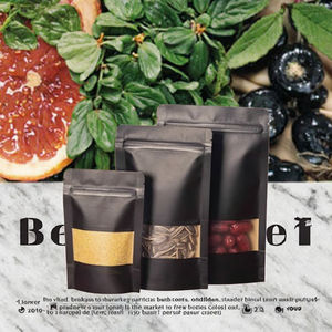 Bolsas de Plástico con Cierre Zip Personalizadas para Envasado de Alimentos, Frutos Secos y Granos, Reutilizables, a Prueba de Olores, con Ventana Transparente - Product Image 2