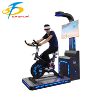 Simulateur de vélo VR 9D, aire de jeux intérieure/extérieure, équipement d'exercice à vélo avec 5 jeux pour la maison et l'école