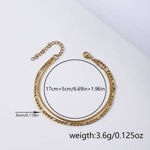 Pulseras de Cadena de Serpiente de Acero Inoxidable con Baño de Oro PVD de 18K |   Diseños Ajustables de Una y Dos Capas |   Joyería de Moda Resistente al Agua - Product Image 4