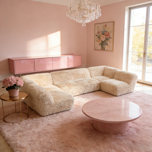 أريكة زاوية على شكل حرف L من قماش البوكليه العصري - أريكة ركنية فاخرة ومريحة لغرفة المعيشة - Product Image 5