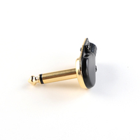 Connecteur Jack Audio 1/4 TS Pancake Noir Or Étanche Coudé Droit Mono/Stéréo pour Guitare