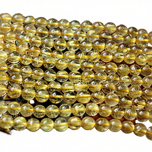 Perles rondes en quartz rutile or, pierres précieuses naturelles, 8 mm de diamètre, certifiées par un tiers - Product Image 4