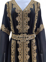Robe de fête noire pour femmes Caftan Kaftan Vestido Eid Femme musulmane Abaya Robes longues de fête 2026