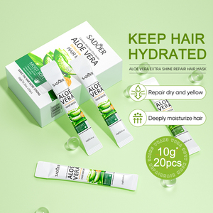 Masque capillaire réparateur ultra-lumineux à l'aloe vera SADOER, acide hyaluronique, ingrédients biologiques, nourrit les cheveux secs, crème hydratante lissante - Product Image 2