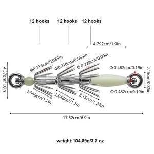 Amo da <span class=keywords><strong>pesca</strong></span> a doppio filo per polpi e calamari, amo luminoso per calamari, esca per gamberi per la <span class=keywords><strong>pesca</strong></span> commerciale - Product Image 5