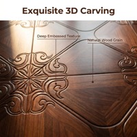 Parquet décoratif en bois d'ingénierie multicouche Noyer Noir, motif sculpté 3D, bicolore, système de pose à clipser, pour villas de luxe