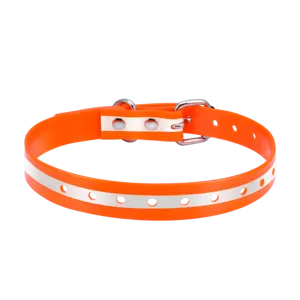 Collar ajustable impermeable perros, venta al por mayor, collares de plástico TPU con anillo reflectante de color personalizado