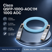 Kabel Optik Aktif Ciscos QSFP28 100G AOC1M 1m Kecepatan Tinggi Jarak Pendek Interkoneksi Pusat Data Garansi 1 Tahun Sambungan Langsung