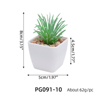 Mini fleurs artificielles réalistes dans un pot en plastique blanc, décoration durable pour l'intérieur et l'extérieur, pour étagère et bureau