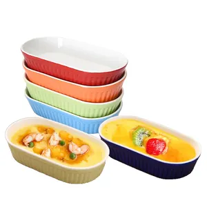 Nordic Bakeware Microwave Oven aman Oval baki kue piring keramik panci pemanggang Salad buah mangkuk saji