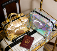 Magnifique grand sac de plage holographique transparent, sac cadeau, sac de shopping, sac en caoutchouc PVC silicone, sacs transparents personnalisés pour femmes