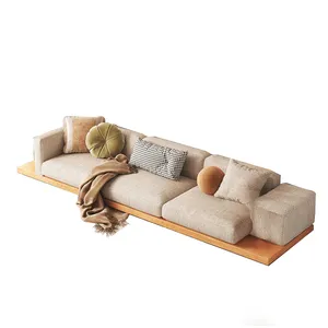 Divano in stile giapponese soggiorno moderno design semplice hotel in lattice angolo cotone lino arte divano stile log