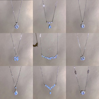 Collier pendentif cube zircon acier titane luxe léger haut de gamme bling choker femme, colliers pendentifs fins en gros