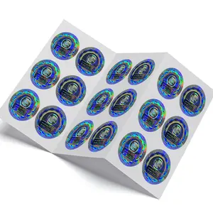 होलोग्राम लेबल गोल वाटरप्रूफ रोल सुरक्षित वास्तविक स्टिकर छेड़छाड़ स्पष्ट शून्य सुरक्षा स्टिकर
