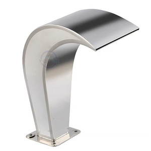 น้ำพุสระว่ายน้ำรูปปลาโลมาไฟ LED ติดผนังม่านทำจากสแตนเลสใช้กลางแจ้งสวนสระน้ำน้ำพุและน้ำตก - Product Image 3