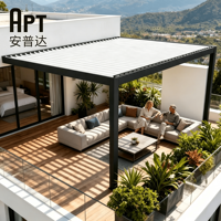 Pergola bioclimatique motorisée en aluminium, toit ouvrant imperméable, gazebo en métal, fabrication OEM ODM, livraison directe d'usine