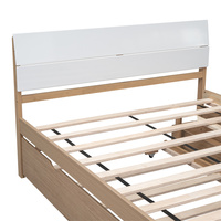 Cadre de lit double Queen Size en bois au design moderne personnalisé avec tête de lit gigogne 2 tiroirs de rangement pour chambre à coucher
