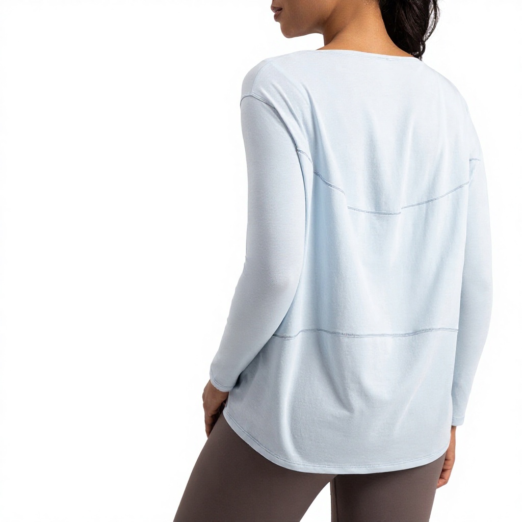 Breathable Athletic Yoga Wear Long-Sleeve Tunic Women's Loose Spandex/Cotton Nude-Looking Slimming Fitness Workout
