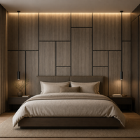 Panneaux muraux acoustiques autocollants en PVC PET, absorption acoustique, design moderne, NRC 0.9
