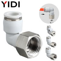 Raccord pneumatique YIDI PLF BSP R femelle interne en plastique à 90 degrés, connecteur de tube à air à poussée, pression maximale de 1,5 MPa, 0-60
