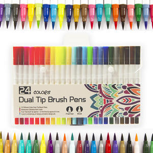 Marqueurs d'art aquarelle à double pointe, stylos de peinture à pinceau, 24/36/100 couleurs, outils de dessin à double pointe pour enfants et adultes - Product Image 2