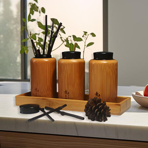 Bamboo Tea Caddy Set With Snap Cap Airtight Storage For Tea Packaging China Origin - Product Image 1