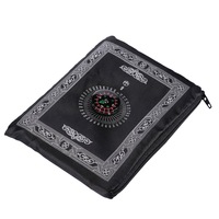Tapis de prière islamique portable 60*100cm en gros, tapis de prière de voyage pour mosquée musulmane avec boussole intégrée