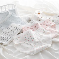 Celana Dalam Wanita Berenda Ukuran Besar Lingerie Motif Bunga Pakaian Dalam Bergaris dengan Hiasan Renda Manis Pakaian Dalam Wanita Lembut untuk Sehari-hari