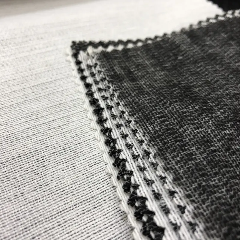 Polyester Viskose Warp Knitting Inter lining Schuss einsatz Kleidungs stück gewebt gestrickt schmelz bar Inter lining Stoff Woven Inter lining