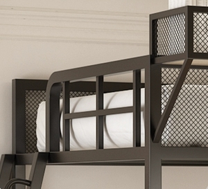 Letto a Soppalco Moderno <span class=keywords><strong>Salvaspazio</strong></span> in Metallo con Area Inferiore Multifunzionale, Telaio in Acciaio Tubolare Resistente da 1,<span class=keywords><strong>2</strong></span> mm per Uso Scolastico e Camera da Letto - Product Image 4