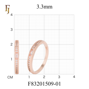 Bague de mariage solitaire FJ Fallon Fashion Jewelry plaquée or rose sur base en laiton <span class=keywords><strong>Pro</strong></span> - Product Image 2
