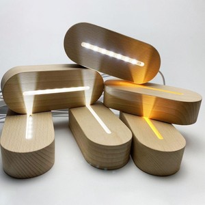 Regalo de Agradecimiento para el Personal, Base de Madera Real con USB, Luz Nocturna Acrílica 3D con LED RGB para Eventos de Oficina - Product Image 1