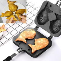 Taiyaki, moule à gaufres en forme de poisson japonais, appareil à crêpes japonais, double poêle à frire en aluminium