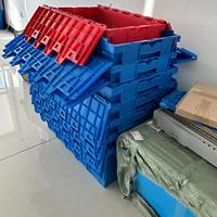 Boîtes de rangement logistique empilables et pliables renforcées de 820x480x380 mm, boîtes d'expédition personnalisées, caisses en plastique de grande taille, bacs Euro
