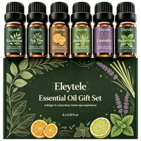Kit cadeau d'huiles essentielles naturelles 6 en 1, huile d'extrait de plantes pures pour diffuseur, massage, spa à domicile et fabrication de bougies et de savons