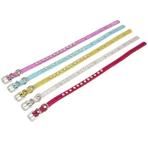 Groothandel Pu Lederen <span class=keywords><strong>Glitter</strong></span> Hond Kat Halsband Met Steentjes - Product Image 4