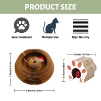Jouet griffoir pour chat en carton pliable Accordion Magic Organ, planche à gratter interactive pour chat avec balle pour chats d'intérieur