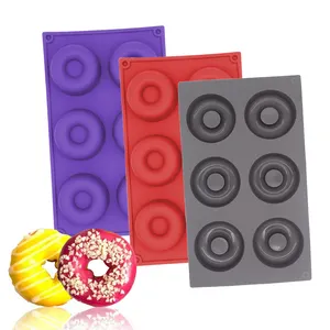 Amazon Top Bán Sô Cô La Khuôn Công Cụ Làm Bánh Silicone Donut Khuôn Bánh Khuôn Cocina Thạch Pudding Tự Làm Nhựa Khuôn Phụ Kiện