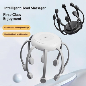 Masseur de tête à vibrations multipoints de qualité supérieure, masseur électrique sans fil pour le cuir chevelu 500 mAh, masseur pieuvre à 8 griffes pour le soulagement du stress - Product Image 4
