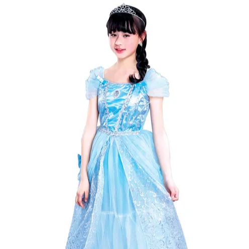 Hot Halloween Meisjes Kostuum Prinses Azure Pluizige Jurk Bubble Mouw Party-HSG17271