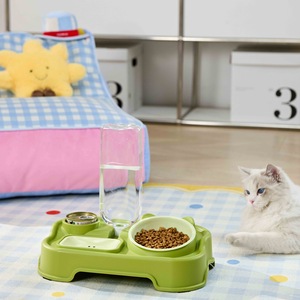 Mesa de comedor para mascotas con tazón de agua y comida para el entrenamiento de alimentación de gatos - Product Image 1