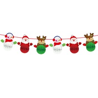 ChengNuoYiBai CNYB30 3D Handgefertigte Weihnachtskugel-Girlande mit Weihnachtsmann und Schneemann, Papierbanner, Feiertagsdekoration für Kamin und Fenster