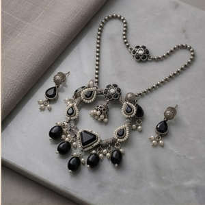 DIVYORO Women's Wildlife Inspired Gold Silver Disc <b>Necklace</b> Earring Set Designer Fashion Jewelry <b>Statement</b> <b>Necklace</b> for Wedding - Product Image 1