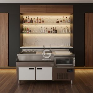 โต๊ะบาร์สแตนเลสพร้อมอ่างล้างมือสำหรับบาร์เทนเดอร์ ขายดี - Product Image 1