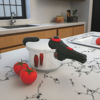 Casserole à pression écologique en acier inoxydable SUS304 avec base multicouche pour cuisinières à gaz, à induction et électriques, intérieur sans revêtement