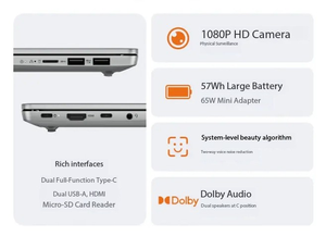 โปร 14 (GT) 2025 ไอ หยวนฉี 365 แรม 32GB พร้อม SSD 1TB ในตัว กราฟส์ 2.8K OLED 11 Pro Office 2024 สีดำเมทัลลิก สต็อกพร้อมส่ง - Product Image 6