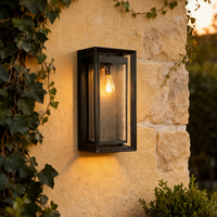 Lampe murale extérieure moderne en métal décorative à LED, luminaire extérieur, lanterne, lampe murale de jardin, lampes murales en verre extérieures