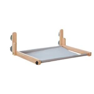 Hamac de fenêtre pour chat, lit suspendu en bois avec ventouses pour usage intérieur/extérieur, forme rectangulaire, rembourrage en fibres, lit pour animaux de compagnie - Product Image 2